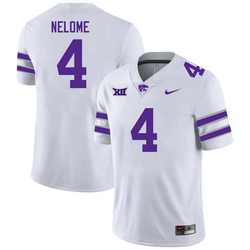 #4 Tyler Nelome Kansas State Wildcats Fotball Jerseys Stitched Sale-White